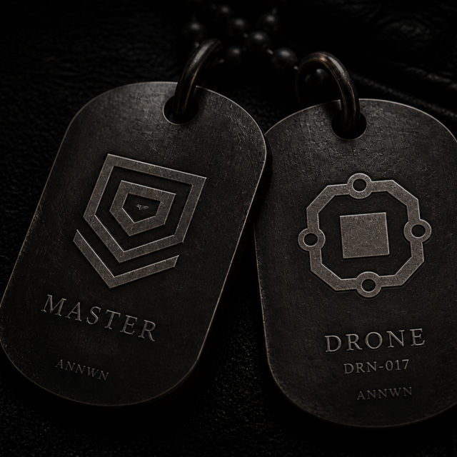 Dogtags LLWYBR gravés, modèle Drone